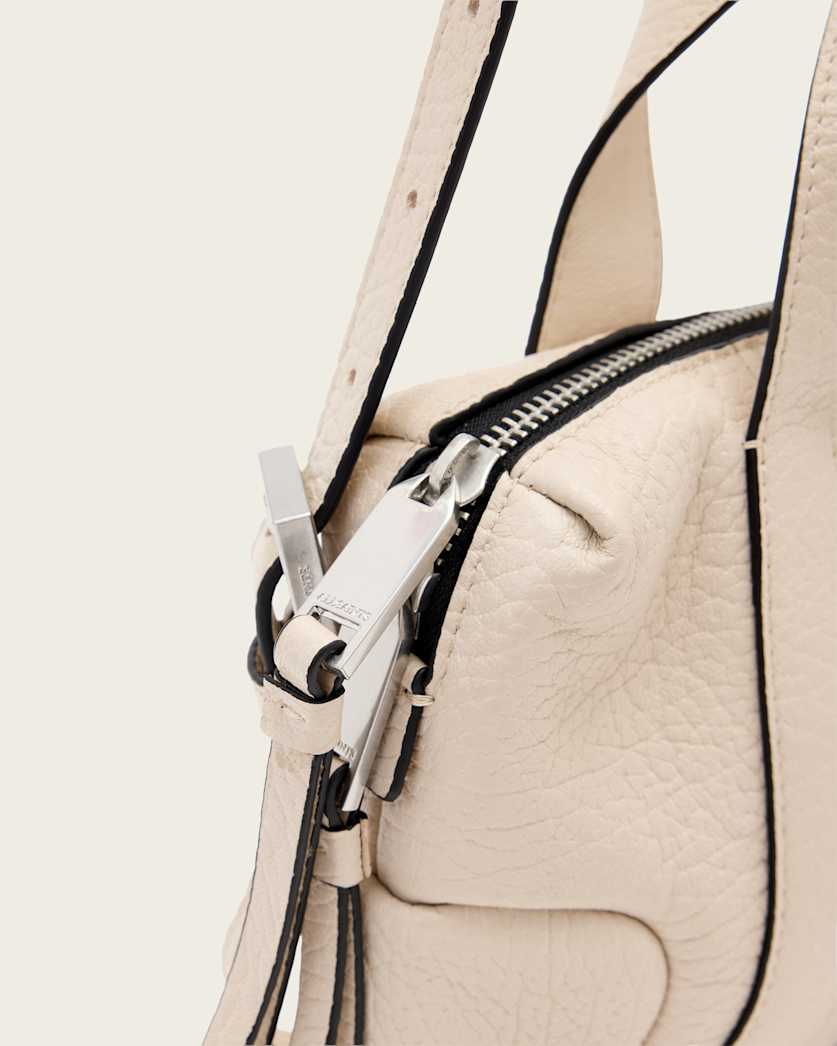 Ares Compact Leather Crossbody Bag SAHARA WHITE | ALLSAINTS Canada